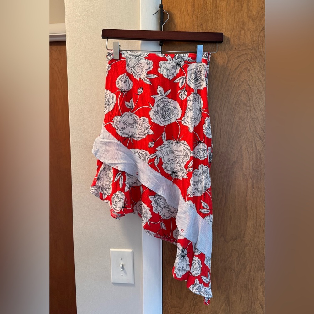 Floral Red Skirt